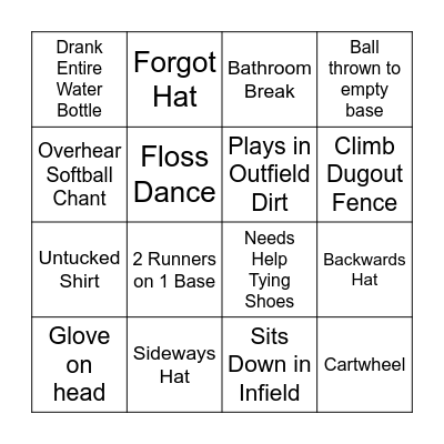 TEE BALL BINGO Card