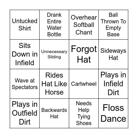 TEE BALL BINGO Card