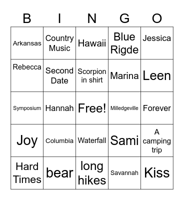 Julia Bingo Card