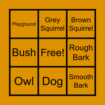 Brownie Nature Walk Bingo Card