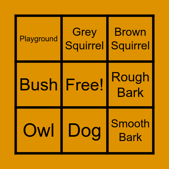 Brownie Nature Walk Bingo Card