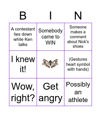 The Masked Singer Bingo Card