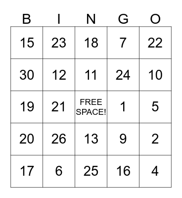 Brooke's BINGO! Bingo Card