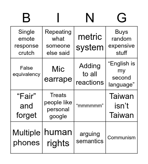 Powerpoint Bingo Card