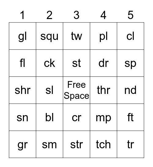 Alphabet Bingo Card