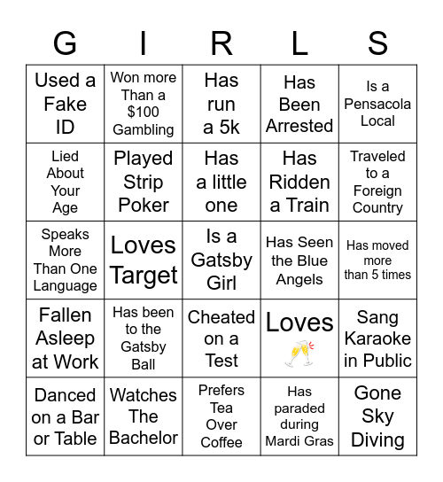 Gatsby Bingo Card