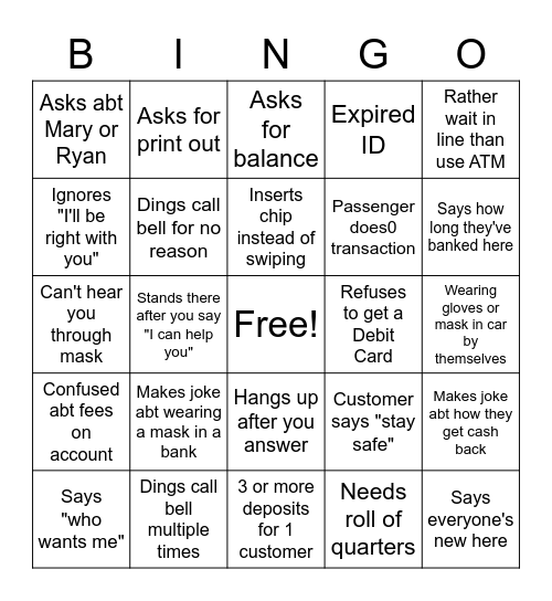 Teller Bingo Card