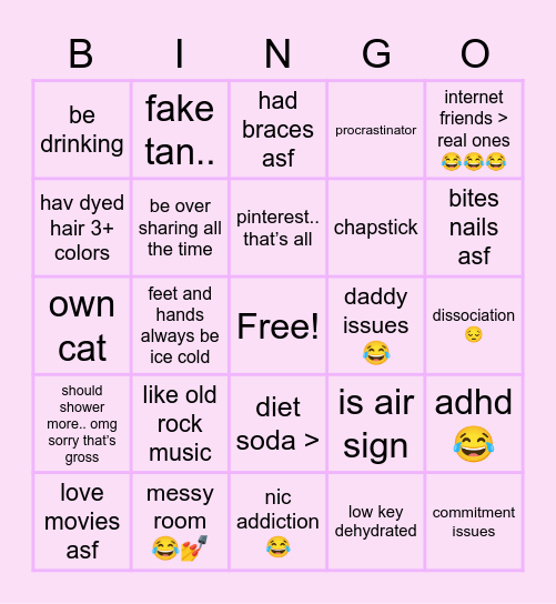 piper Bingo Card