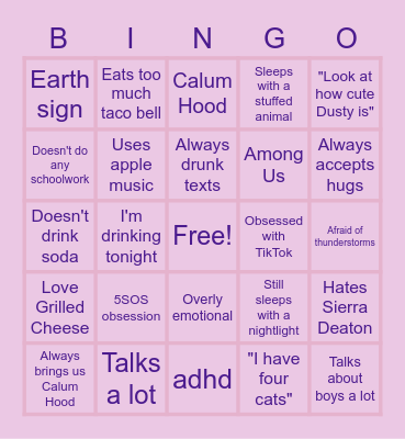 Lauren Bingo Card