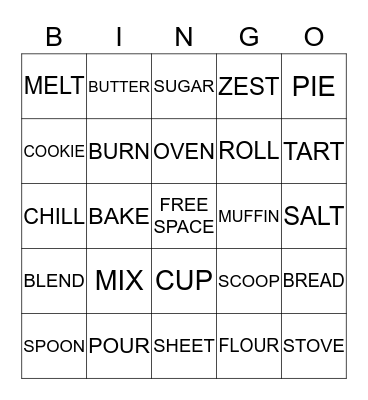 Bakers BINGO Card