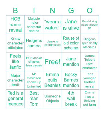 Nightmare Time Always and Forever Bingo Card