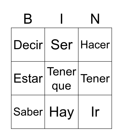 Charla Lessons 11-15 Bingo Card