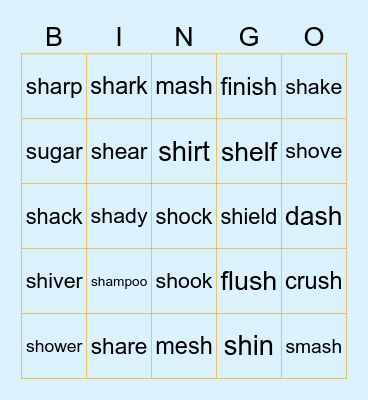 /SH/ Bingo Card