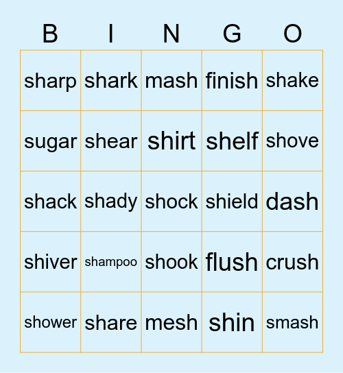 /SH/ Bingo Card