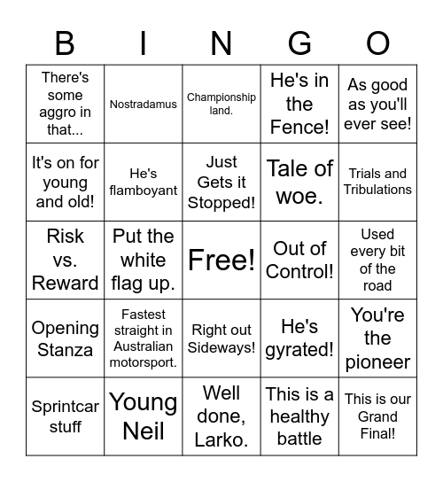 BAFFURST BINGO 2020 Bingo Card