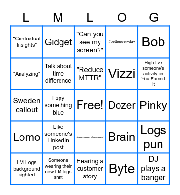 Launch Party Bingo Card