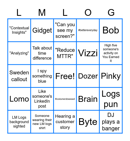 Launch Party Bingo Card