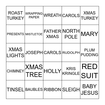 MERRY XMAS Bingo Card