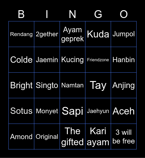 Bai Bingo Card