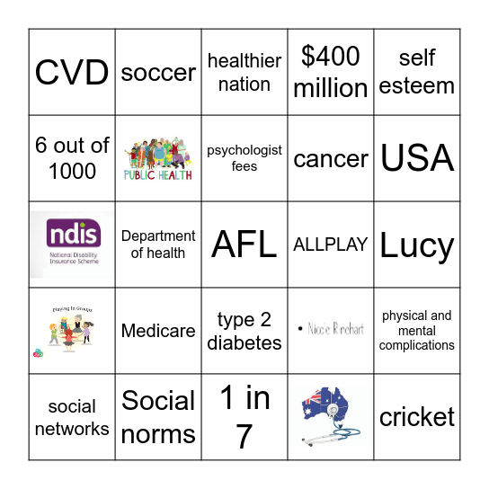 participation in sport with health conditions Bingo Card