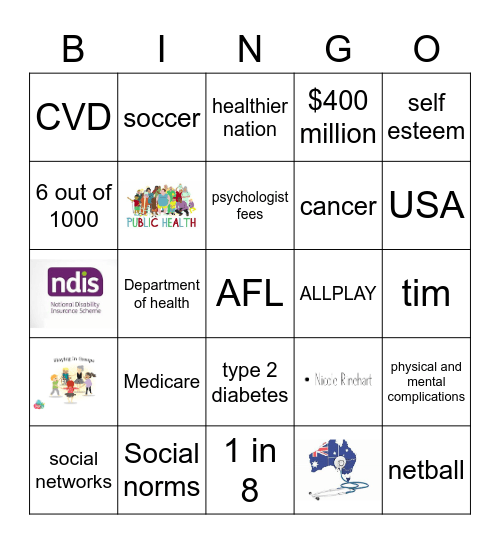 participation in sport with health conditions Bingo Card