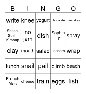 IB Bingo Card