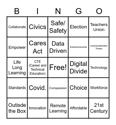 LB: K12 Fireside Chat Bingo Card