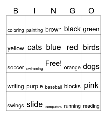 All About Me Bingo! Bingo Card