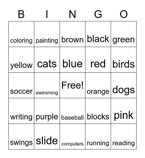 All About Me Bingo! Bingo Card