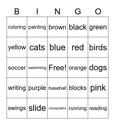 All About Me Bingo! Bingo Card