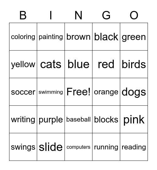 All About Me Bingo! Bingo Card