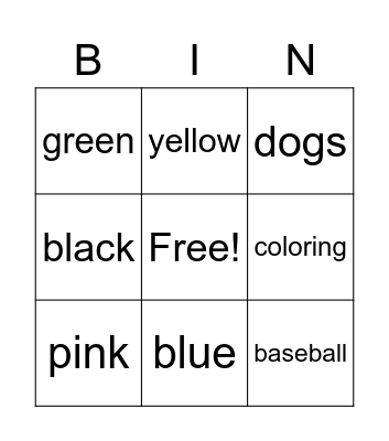 All About Me Bingo! Bingo Card