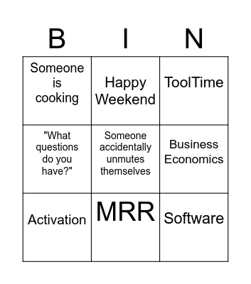 TT Reflection Bingo Card