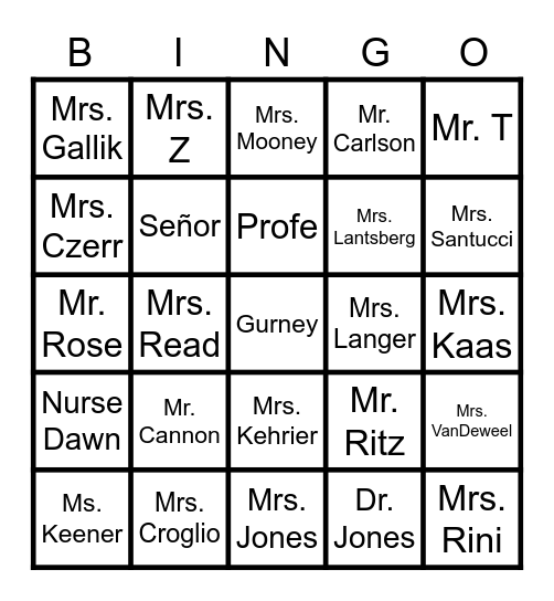 Gurney Encore Bingo! Bingo Card