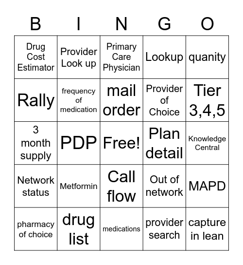 Untitled QUALITY Bingo Card