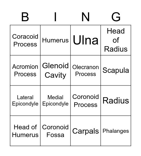 UE Bingo Card