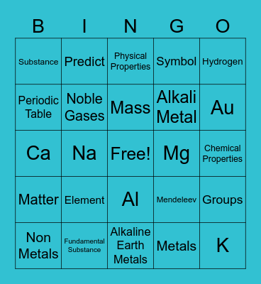 Element Bingo Card