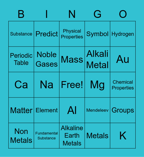 Element Bingo Card