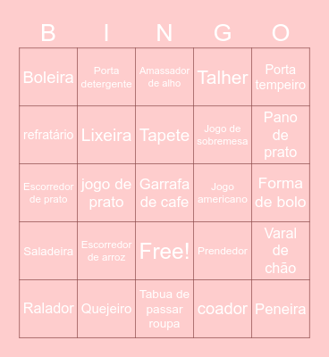 Chá de Cozinha Bingo Card