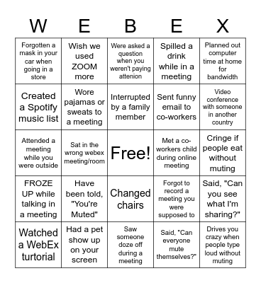 WEBEX BINGO Card