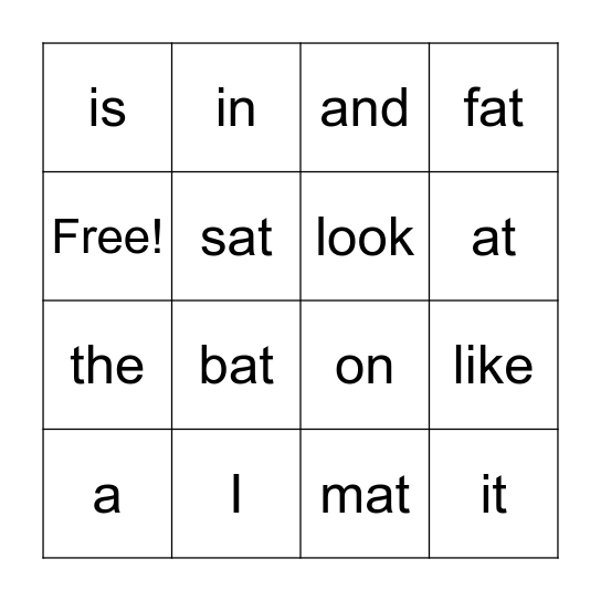 Speed Deck Bingo Card