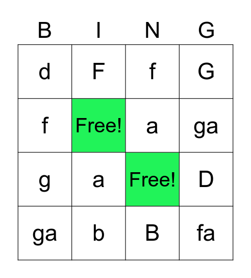 Letter Group 1 Bingo Card