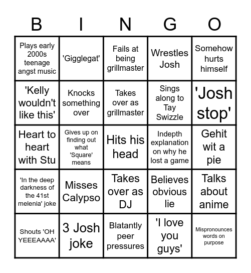Drake Bingo Card