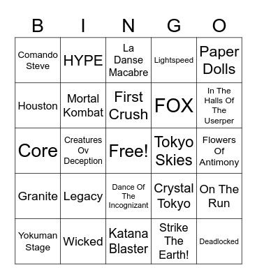 Just Shapes & Beats Extra Levels Bingo Card