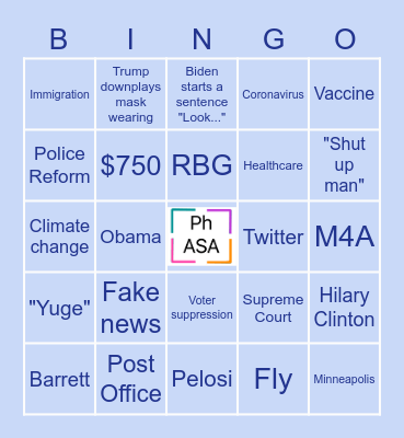 PHASA Debate BINGO! Bingo Card