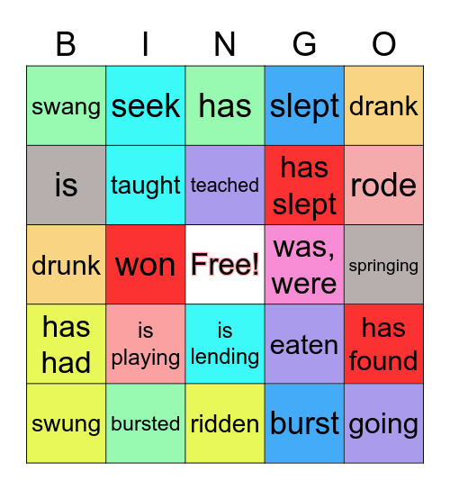 review-verbs-part-a-bingo-card