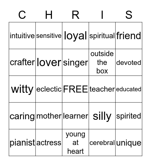 Daring Greatly Bingo Card