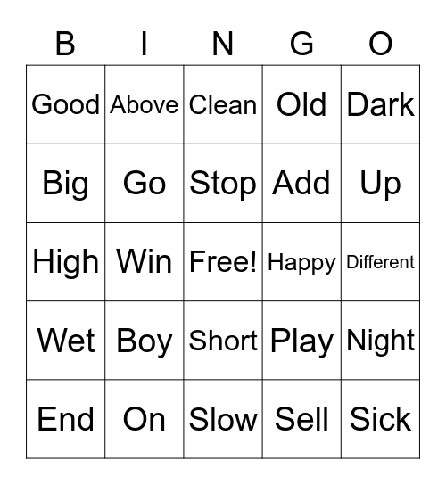 Anonyms Bingo Card