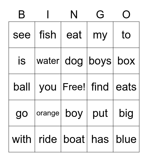 Edmark through 44  Bingo Card