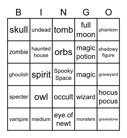 Halloween!!!!! Bingo Card